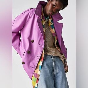 Free People We The Free Top Notch Leather Pea Coat/ size M